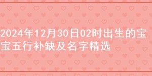 2024年12月30日02时出生的宝宝五行补缺及名字精选