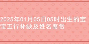 2025年01月05日05时出生的宝宝五行补缺及姓名鉴赏