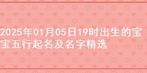 2025年01月05日19时出生的宝宝五行起名及名字精选