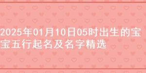 2025年01月10日05时出生的宝宝五行起名及名字精选