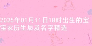 2025年01月11日18时出生的宝宝农历生辰及名字精选