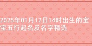 2025年01月12日14时出生的宝宝五行起名及名字精选