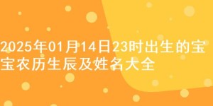 2025年01月14日23时出生的宝宝农历生辰及姓名大全