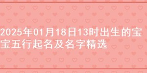 2025年01月18日13时出生的宝宝五行起名及名字精选