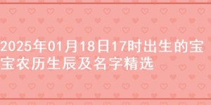 2025年01月18日17时出生的宝宝农历生辰及名字精选