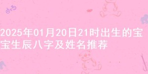 2025年01月20日21时出生的宝宝生辰八字及姓名推荐