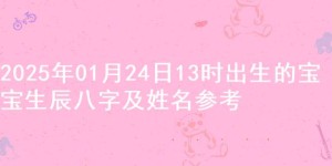 2025年01月24日13时出生的宝宝生辰八字及姓名参考