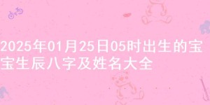 2025年01月25日05时出生的宝宝生辰八字及姓名大全