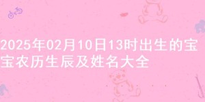 2025年02月10日13时出生的宝宝农历生辰及姓名大全