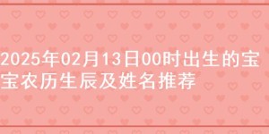 2025年02月13日00时出生的宝宝农历生辰及姓名推荐