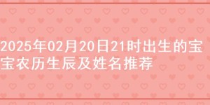 2025年02月20日21时出生的宝宝农历生辰及姓名推荐