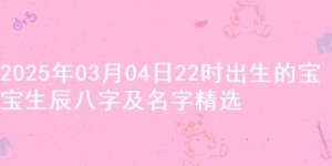 2025年03月04日22时出生的宝宝生辰八字及名字精选