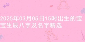 2025年03月05日15时出生的宝宝生辰八字及名字精选