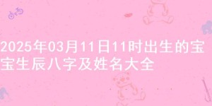 2025年03月11日11时出生的宝宝生辰八字及姓名大全