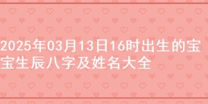 2025年03月13日16时出生的宝宝生辰八字及姓名大全