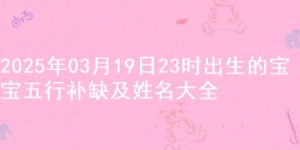 2025年03月19日23时出生的宝宝五行补缺及姓名大全