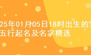 2025年01月05日18时出生的宝宝五行起名及名字精选