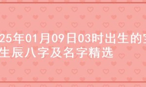 2025年01月09日03时出生的宝宝生辰八字及名字精选