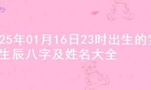 2025年01月16日23时出生的宝宝生辰八字及姓名大全