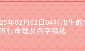 2025年02月02日04时出生的宝宝五行命理及名字精选