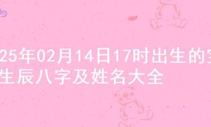 2025年02月14日17时出生的宝宝生辰八字及姓名大全