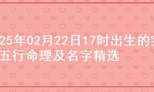 2025年02月22日17时出生的宝宝五行命理及名字精选