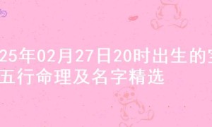 2025年02月27日20时出生的宝宝五行命理及名字精选