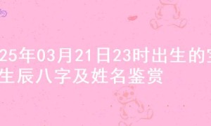 2025年03月21日23时出生的宝宝生辰八字及姓名鉴赏